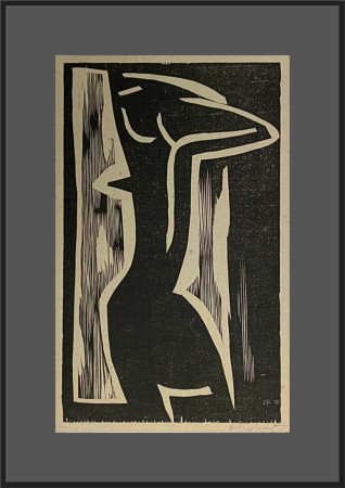 Akt - dřevořez 40,4 x 24,3cm - 1969 - 6000,-Kč 